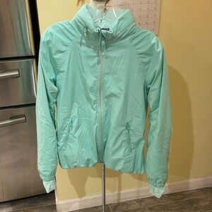 Ivivva Aqua Windbreaker Jacket with hood girls size 14